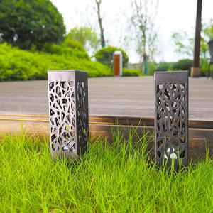 Lampe <span class=keywords><strong>solaire</strong></span> à LED pour pelouse avec piquet de jardin creusé et alimenté par batterie pour paysage et voie - Product Image 5