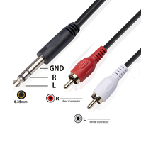 Nouveau câble en cuivre sans oxygène blindé avec gaine PVC, trois conducteurs, connecteur mâle double RCA Lotus