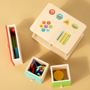 Toptan Montessori Eğitici Ahşap Renk Sıralama Oyuncağı - İnce Motor Becerileri ve Nesne Kalıcılığı için Çocuklar İçin Duyusal Çekmeceli Kutu - Product Image 6