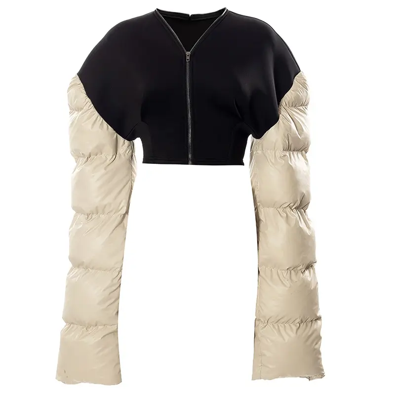 Hot Sale Extra Long Flare Sleeve Womens Bubble Coat crop puffer jacket women down fashion jacket winter wear womans
