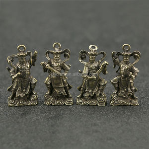 Großhandel aus reinem Kupfer vier Statuen von himmlischen Königen vier goldene Stahls tatuen Retro Kupfer Ornamente - Product Image 3
