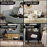 Tabouret de vanité élégant bon marché pouf de stockage rond métal velours repose-pieds vanité chaise pour salle de bain chambre salon