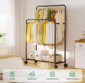 Catégorie de produits <span class=keywords><strong>Placard</strong></span> <span class=keywords><strong>amovible</strong></span> pour chambre à coucher avec double tringles et roues Meubles de salon Armoires en tissu - Product Image 6