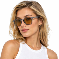 Lunettes de soleil à monture épaisse et dégradé orange, prêtes à l'emploi, protection UV400, personnalisables OEM, en gros