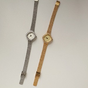 Montre à quartz pour femme, style classique français, élégante et rétro, cadran rond à motif de blé, petit cadran - Product Image 3