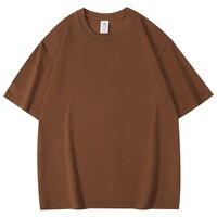 Kaos Katun Murni Lengan Pendek Model Drop-shoulder untuk Pria, Ukuran Besar, Longgar, Bernapas, dan Menyerap Keringat