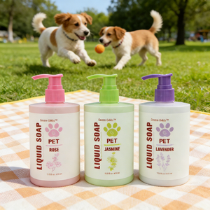 <span class=keywords><strong>Savon</strong></span> liquide pour animaux de compagnie à l'odeur florale personnalisée, rose et lavande, naturel pour animaux de compagnie, chats, chiens - Product Image 1