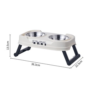 Bol double surélevé pliable vintage - Réglable sur 3 niveaux - Vente en gros - Product Image 2