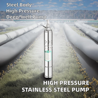 Pompe submersible électrique AC pour puits profond de 3 pouces, 0,5 CV, 0,37 kW, hauteur de refoulement 85 m, en acier, centrifugeuse DC sans balais