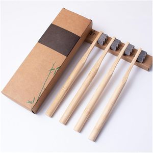 Cepillo de Dientes de Bambú con Cerdas Suaves de Carbón Vegetal para Adultos, Marca Privada, Ecológico, con Estuche, Juego de Cepillos de Dientes de Bambú para Niños - Product Image 3