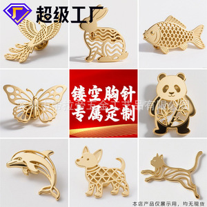 Tirati Hollow Metal Brooch Custom Logo Brass <b>Badge</b> Butterfly Clasp Business Gift Fashion <b>Pin</b> - Product Image 4