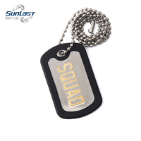 Collares con etiquetas de perro personalizadas Etiquetas de perro de acero inoxidable Espacios en blanco Código QR Etiqueta de perro con cadenas y silenciadores
