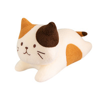 Gros mignon trois couleurs chat poupée en peluche brodé oreiller de couchage doux PP coton rempli soulagement du stress cadeau