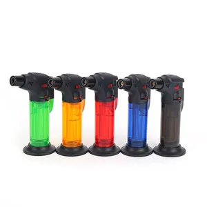 Plastik Tahan Angin Dapat Diisi Ulang Gas Butana Rechargeable Scorch Cigar Torch Lighter Lighter Grosir Jet Api Lighter