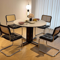 Alter chinesischer Stil Sinter stein Esstisch Designer Kleine Wohnung Kreativer Edelstahl Runder Esstisch SK745