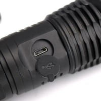 Lampe de poche LED en aluminium haute luminosité, torche, utilisant une batterie rechargeable Li-ion 18650 ou 26650