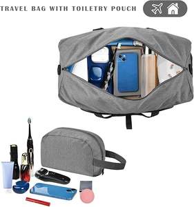 Weekend Foldable Lightweight Duffle Bags <b>Shoes</b> Compartment Adjustable Strap Zipper <b>Waterproof</b> 53L Capacity for Unisex Travel - Product Image 6