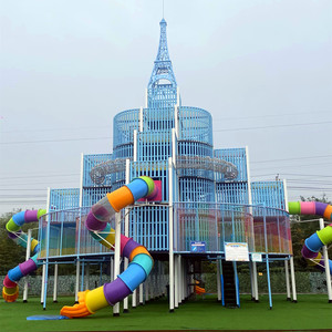 Công viên giải trí quy mô lớn, thiết bị công viên giải trí không được hỗ trợ, trượt nhựa, leo qua lưới và lỗ khoan - Product Image 6