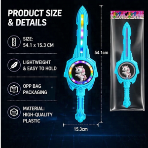 Épée lumineuse LED rotative électrique avec musique, épée tournante de dessin animé pour enfants, cadeaux de fête d'Halloween - Product Image 6