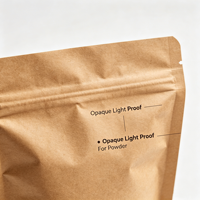 Sachets refermables en papier kraft écologique sans fenêtre, de qualité alimentaire, bruns opaques, pour chewing-gum, gelée, café, thé