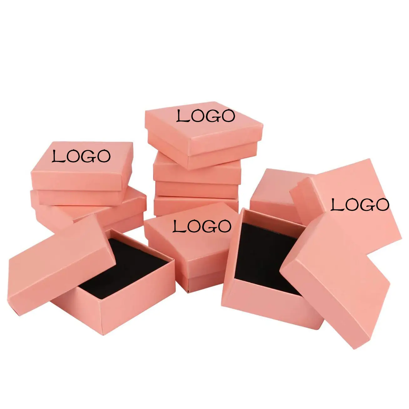 Customized Private Label Cardboard Multi Size Cardboard Paper Pink Jewelry Box Packaging