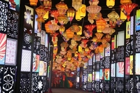 Lanterne en papier japonaise décorative d'extérieur, lanterne en PVC plastique pour Noël, lanterne en soie japonaise à vendre