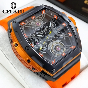 Montre mécanique automatique à remontage automatique GELATU pour homme, de haute qualité, à cadran ajouré, avec miroir saphir, étanche et lumineuse - Product Image 6