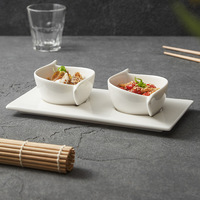 Set Mangkuk Porselen Putih Mewah Kelas Atas untuk Salad Seafood/Buah, Mangkuk Bola Talas; Aman untuk Microwave, Warna Underglaze, Modern Minimalis