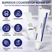 Kit de réparation pour acrylique, marbre, granit, quartz - Kit de réparation de comptoirs de construction DIY - Adhésif bicomposant 88ML
