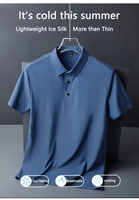Kaos Golf Lengan Pendek Logo Kustom Baru, Performa Dingin, Menyerap Keringat, Santai, Olahraga, Pria, Cepat Kering, Model Polo