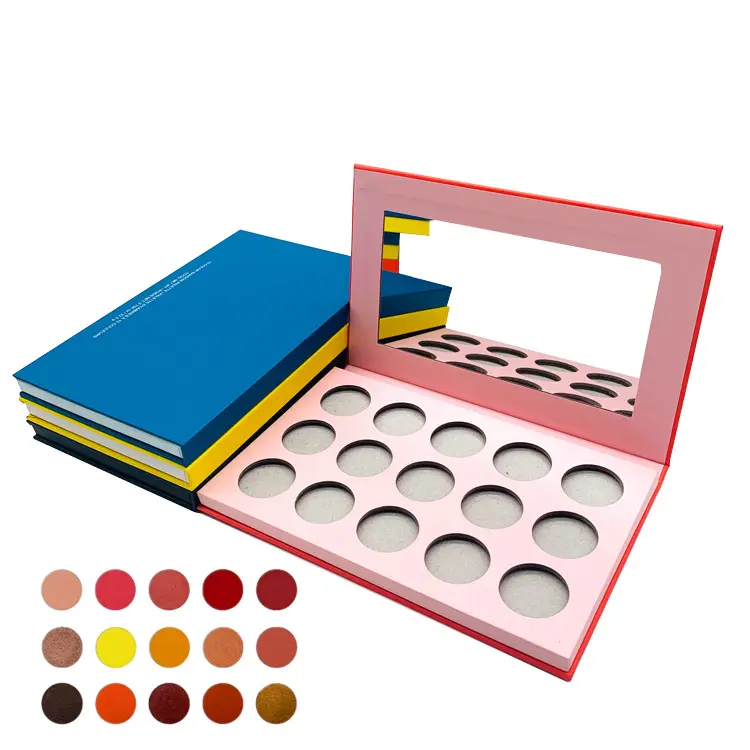 Atacado Logotipo Personalizado Private Label Maquiagem Embalagem Caixas Vazio Papelão Embalagem Eyeshadow Palette