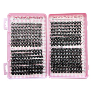 Nouvelles extensions de <span class=keywords><strong>cils</strong></span> individuels en grappe 60D 80D 100D, effet wispy, 275/280 pièces, fibres synthétiques douces, faux <span class=keywords><strong>cils</strong></span> DIY - Product Image 5