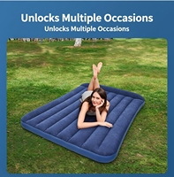 Matelas Gonflable en PVC Floqué Portable pour la Maison, les Invités, le Camping, la Randonnée, le Parc – Tailles Double et Queen – 4 Saisons