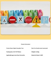 Jouets éducatifs en bois à succès : train chenille, jeu de classification numérique, panneaux de signalisation routière et de stationnement, puzzles