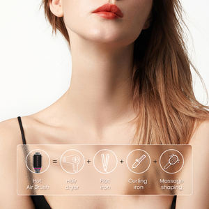 Brosse à air chaud électrique 2-en-1 haute vitesse, fer à friser rotatif, sèche-cheveux à moteur DC, peigne lisseur - Product Image 5