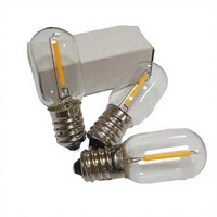 Ampoule LED à filament 1W T20, lumière de nuit, blanc chaud, verre AC 220V E12, forme tubulaire miniature, indicateur de réfrigérateur