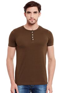 T-shirt Homme Coupe Droite en Twill Tricoté Teint en Fil Modal/Coton Séchage Rapide avec Motif Lettres et Boutons Manches Courtes – Vente en Gros - Product Image 5