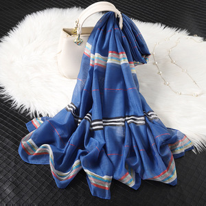 Verano y primavera largo hueco encaje corte <span class=keywords><strong>flores</strong></span> nuevo chal niñas organza bufanda de seda - Product Image 2