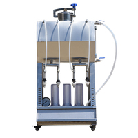 Machine de remplissage de bouteilles de vin semi-automatique à 4 têtes, en acier inoxydable 304, capacité de 90 L, 400 bouteilles/heure, remplissage de bouteilles en verre