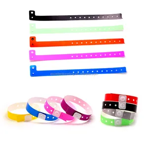 Event L shape satin smooth wristband with plastic clip disposable soft plastic