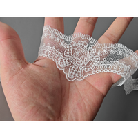 Tissu en maille transparente 100 % polyester à rayures étroites brodées pour accessoires vestimentaires et textiles de maison, fabriqué en Chine