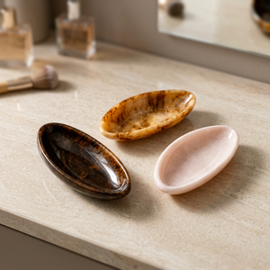 Juego de Jaboneras de Cerámica Ovaladas, Hechas a Mano, Pulimentadas, Diseño Minimalista, Plato para Jabón para Decoración de Baño - Product Image 1