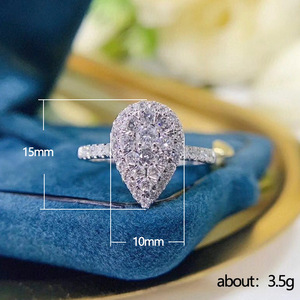 Anello a Goccia Scintillante per Donne, Elegante Accessorio da Dito per Feste e Regalo di San Valentino - Product Image 5