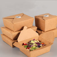 Boîte à lunch en papier kraft brun recyclé à prix avantageux, emballage alimentaire de qualité pour salades et sandwichs