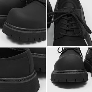 Chaussures Oxford à plateforme britannique pour hommes, en cuir verni rétro, à bout large, Derby senior, design <span class=keywords><strong>noir</strong></span> mat, pour le bureau et la carrière - Product Image 3