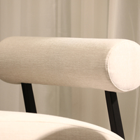 Fauteuil de détente de style mid-century, structure en bois massif, fauteuil d'appoint rembourré pour salon