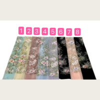 Tissu en mousseline métallique tissé brodé de sequins et de perles à motif floral aquarelle G3375, 8 couleurs, pour robes de mariée et robes de soirée