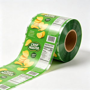 Rouleau de sacs d'emballage en plastique imprimé vert, type stand-up pouch, pour chips, snacks et aliments - Product Image 6