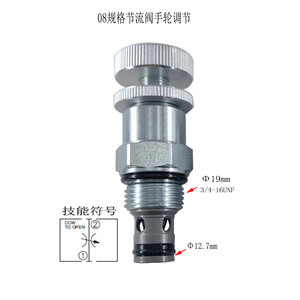 Ouhong Cartridge Throttle <b>Valve</b> LF08 Manual Two Way Speed Control Hydraulic <b>Valve</b> Ningbo Made - Product Image 3