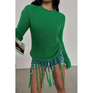 Suéter Alise con Detalle de Borlas Acanaladas para Mujer, Manga Larga, Otoño, Casual, Antipilling, 14 Gg, Color Benetton - Product Image 4